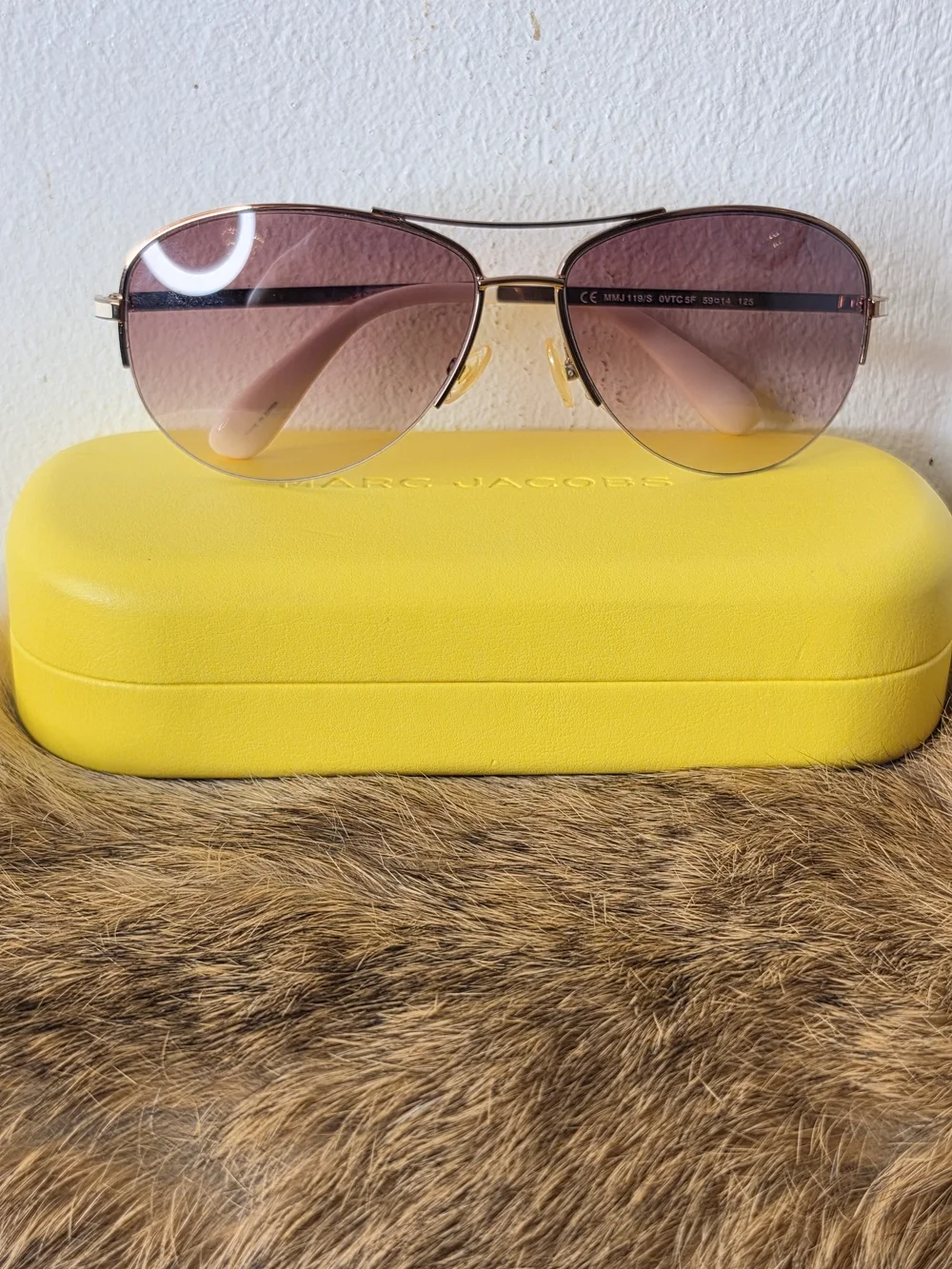 Marc Jacobs Rose Gold Aviator Sunglasses